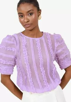 Блуза REGULAR FIT - PUFF SLEEVE DETAIL Lipsy, фиолетовый