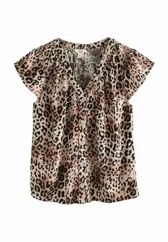 Блуза REGULAR FIT RUFFLE SLEEVE Next, светло-коричневый