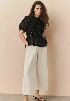 Блуза REGULAR FIT-SHEER SHORT SLEEVE SMOCK Next, черный