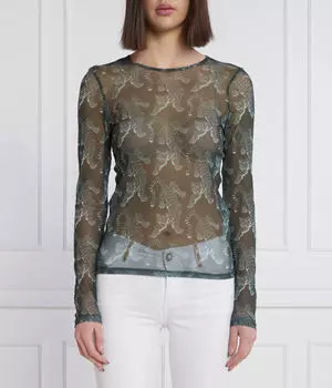 Блуза Regular fit Silvian Heach, зеленый