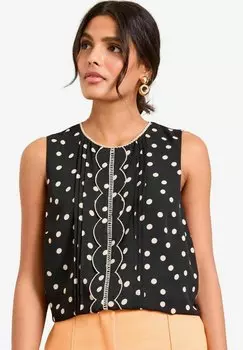 Блуза REGULAR FIT - SLEEVELESS SCALLOP DETAIL SHELL Love & Roses, черный