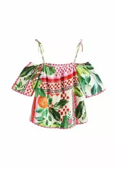 Блуза REGULAR FIT - STRAPPY BARDOT SHORT SLEEVE Next, зеленый