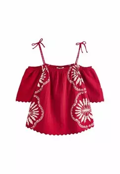 Блуза REGULAR FIT - STRAPPY BARDOT SHORT SLEEVE Next, красный