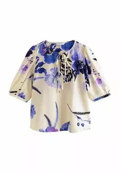 Блуза REGULAR FIT-TIE FRONT 3/4 SLEEVE Next, синий