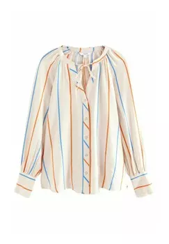Блуза REGULAR FIT TIE NECK LONG SLEEVE Next, бежевый