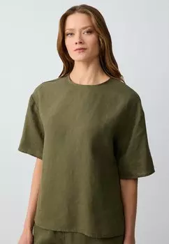 Блуза RELAXED FIT SHORT SLEEVE CREW-NECK Jimmy Key, хаки