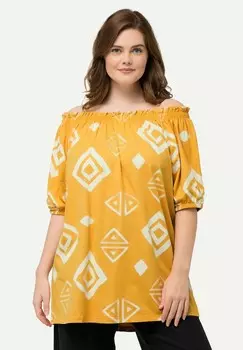 Блуза RHOMBUS CARMEN NECK TEE Ulla Popken, песочный