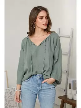 Блуза Rodier Lin, оливковый