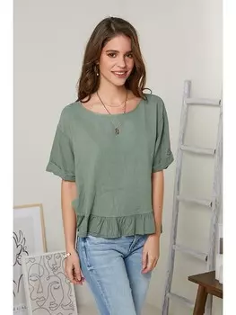 Блуза Rodier Lin, оливковый