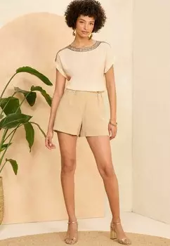 Блуза ROLL SLEEVE PETITE Love & Roses, кремовый