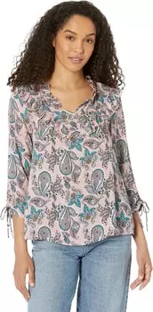 Блуза Roper Pink Paisley Print Victorian Blouse in Rayon Challis, розовый