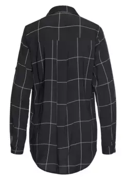 Блуза-рубашка LASCANA, с клетчатым принтом и блузочным воротником, рубашка в клетку в деловом образе, черно-белый
