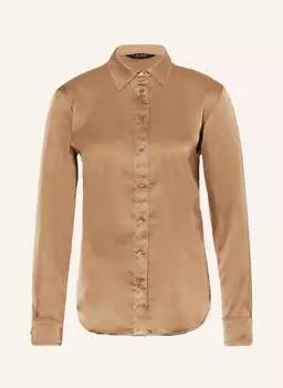 Блуза рубашка LAUREN RALPH LAUREN aus Satin, кэмел