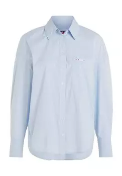 Блуза-рубашка, нагрудный карман, женская TOMMY Jeans, цвет Breezy Blue