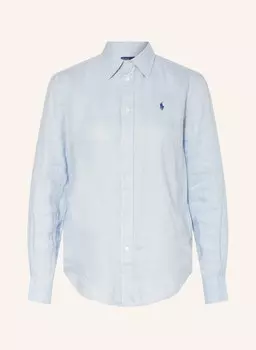 Блуза рубашка POLO RALPH LAUREN aus Leinen, светло-синий