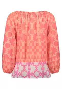 Блуза-рубашка, рукав 7/8, этнический узор, женская CARTOON, розовый