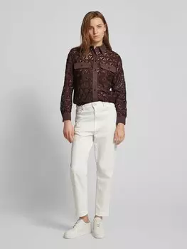 Блуза-рубашка с ажурным узором модель «АФОНА» Weekend Max Mara, темно-коричневый