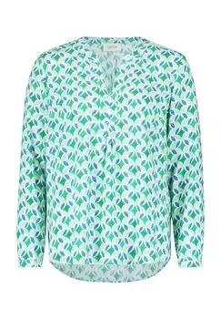 Блуза-рубашка, с рисунком, с разрезом, для женщин CARTOON, цвет White Green