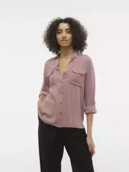 Блуза-рубашка Vero Moda "VMBUMPY L/S SHIRT NEW WVN GA NOOS", цвет Nostalgia Rose