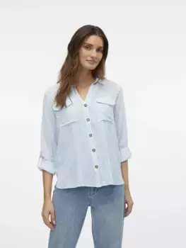 Блуза-рубашка Vero Moda "VMBUMPY L/S SHIRT NEW WVN GA NOOS", цвет Dutch Canal