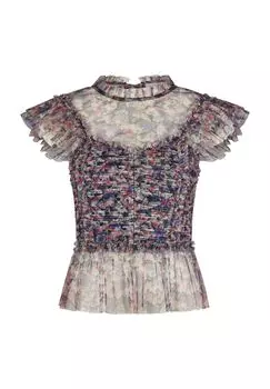 Блуза-рубашка, воротник стойка, цветочный, для женщин LIPSY, цвет Floral Multi