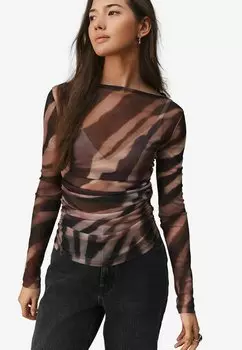 Блуза RUCHED SIDE LONG SLEEVE Next, коричневый