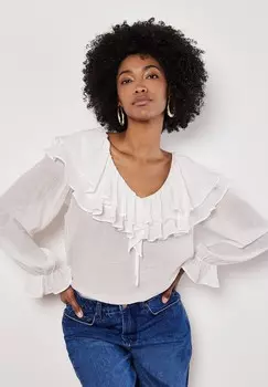 Блуза RUFFLE COLLAR Apricot, белый