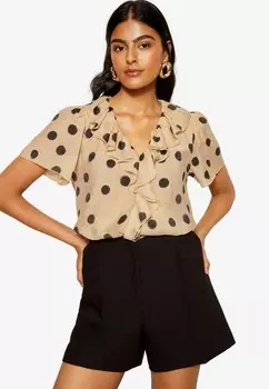 Блуза RUFFLE FRONT PUFF SLEEVE-REGULAR FIT Friends Like These, черный