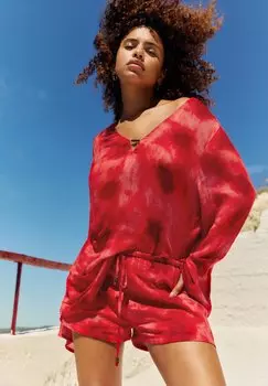 Блуза RUSTIC PRINTED KAFTAN PULL&BEAR, красный