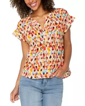 Блуза с цельнокроеными рукавами и принтом Liverpool Los Angeles, мультиколор