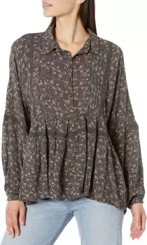 Блуза с цветочным принтом Lucky Brand, цвет Black Multi