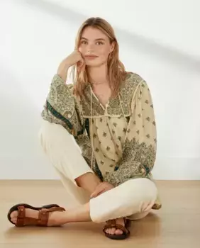 Блуза с длинным рукавом макси Southern Cotton, белый