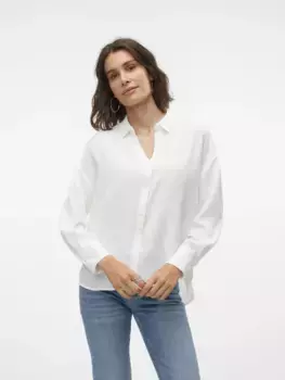 Блуза с длинными рукавами Vero Moda "VMMELANEY QUEENY LS SHIRT WVN NOOS", белый