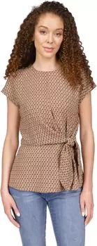 Блуза с гео-галстуком MICHAEL Michael Kors, цвет Dark Camel