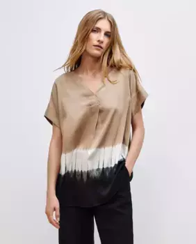 Блуза с короткими рукавами и V-образным вырезом Woman El Corte Ingls, розовый