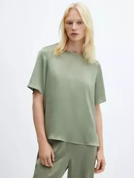 Блуза с короткими рукавами Massim Mango, зеленый