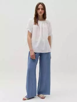 Блуза с манишкой реглан и узел Hybrid, цвет optical white