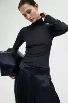 Блуза с низким воротником-поло H&M, серый