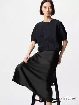 Блуза с объемным рисунком Uniqlo, цвет 09 черный