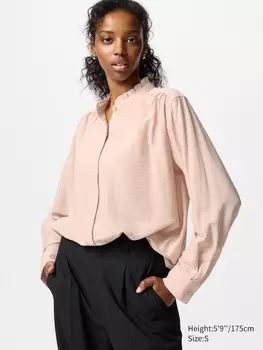 Блуза с оборками Uniqlo, цвет 12 розовый