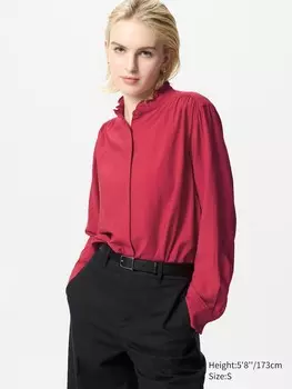 Блуза с оборками Uniqlo, цвет 15 красный