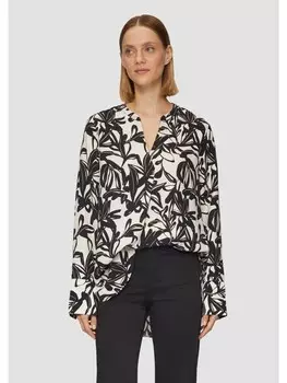 Блуза s.Oliver BLACK LABEL Bluse langarm, цвет Creme-schwarz