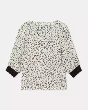 Блуза с отделкой и французскими рукавами Couchel, белый