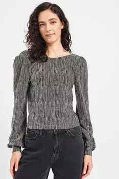 Блуза с овальным вырезом и рукавами-буфами Jdy, черный