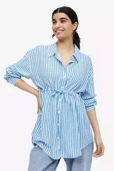 Блуза с поясом H&M, синий