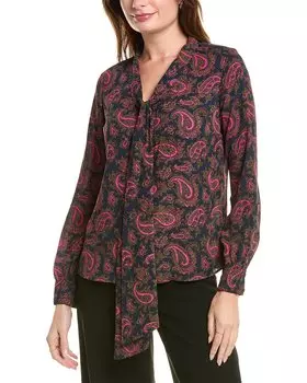 Блуза с принтом Brooks Brothers, темно-синий