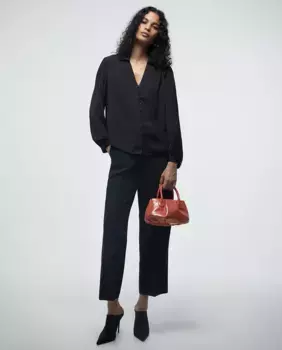 Блуза с пуговицами Sfera, черный