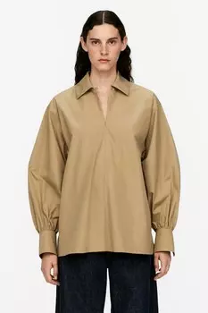 Блуза с пышными рукавами Arket, бежевый