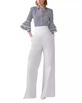 Блуза с ярусными рюшами на рукавах Carolina Herrera, мультиколор