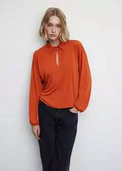 Блуза с разрезом MANGO, руди